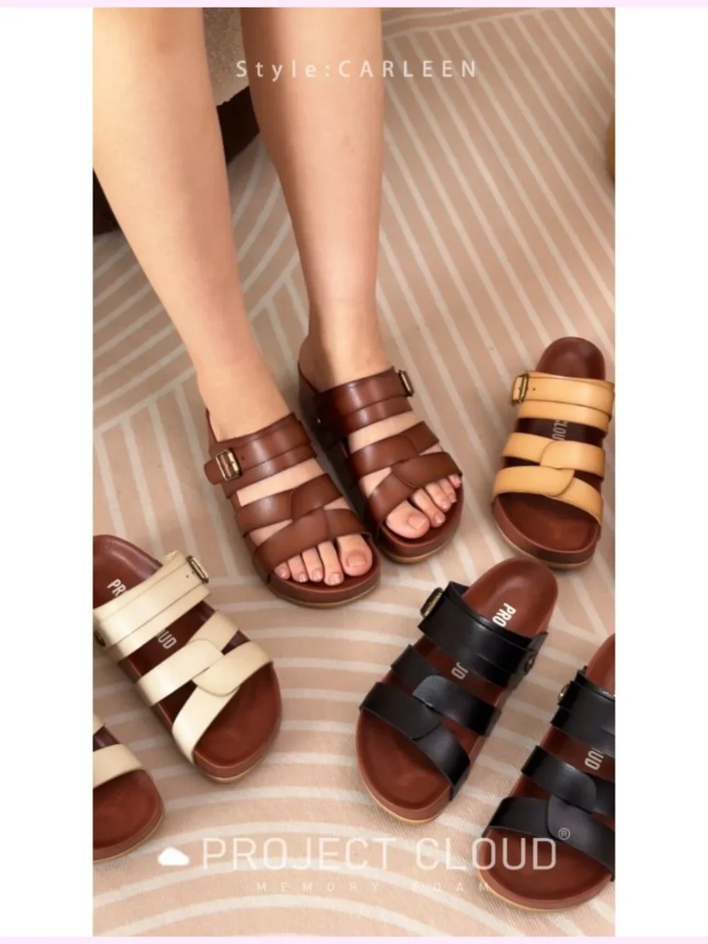 Strappy Wedge Platform Sandals with Plush Soft Insole Non Slip Lightweight